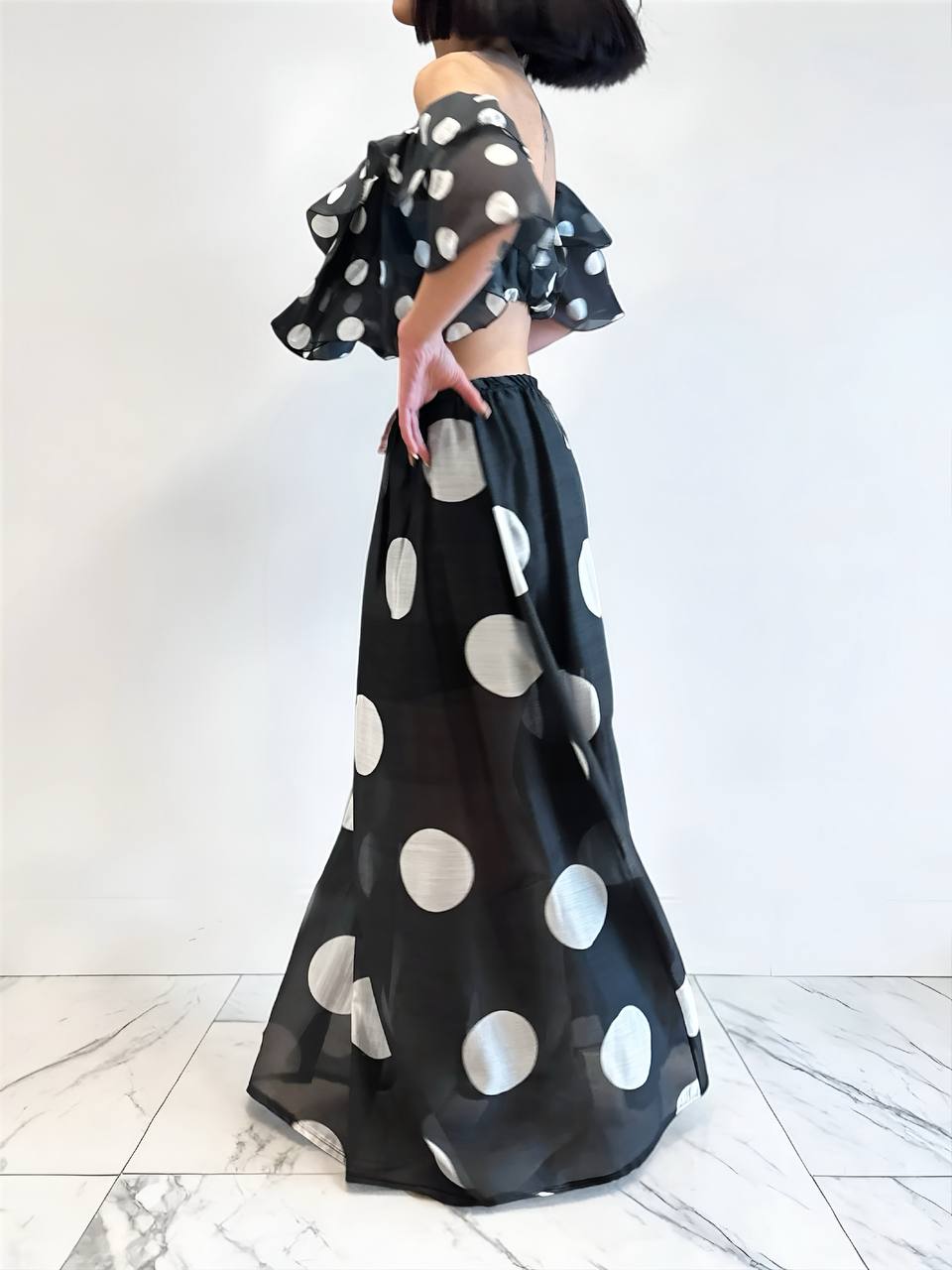 Abito Organza Pois