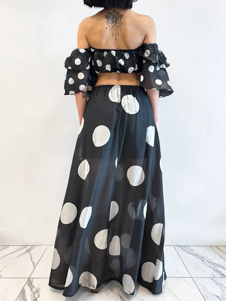 Abito Organza Pois
