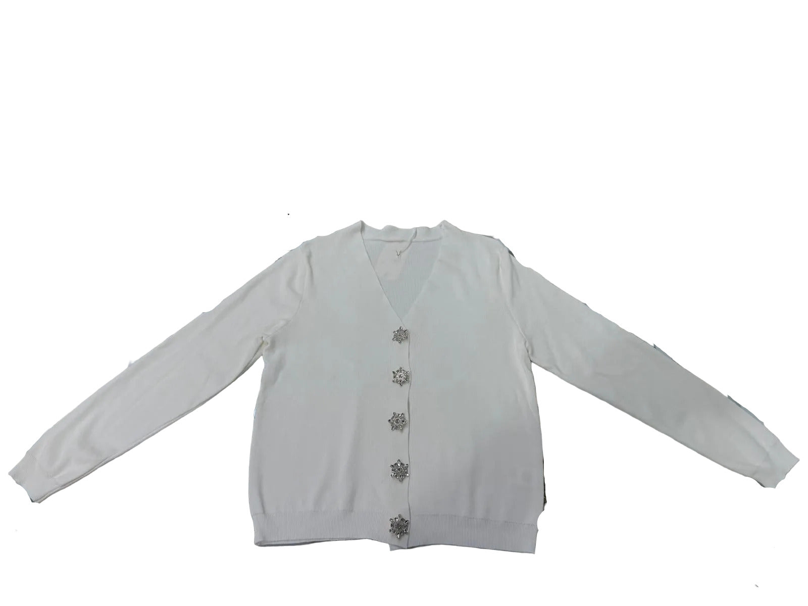 Maglia Flora  nera con bottoni gioiello