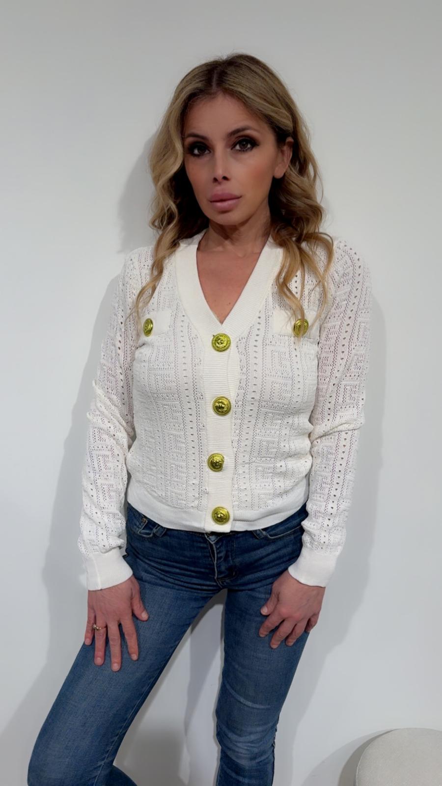 Cardigan Aurora in maglia traforata