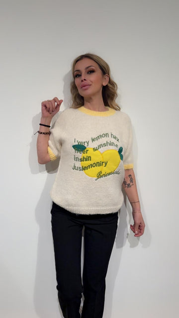 Maglione con stampa limone